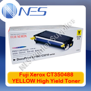 Fuji Xerox Genuine CT350488 YELLOW High Yield Toner Cartridge for DocuPrint C2100/C3210DX (6K)